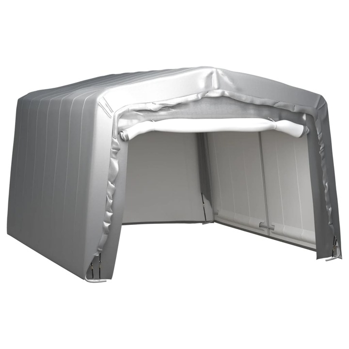 vidaXL szürke acél tárolósátor 370x370 cm 3079591