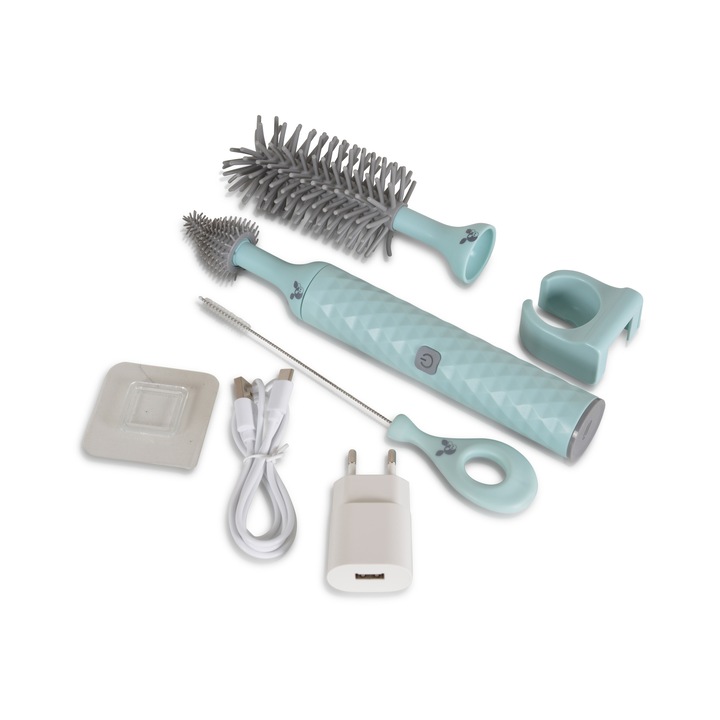 Perie electrica pentru sticle, Cangaroo, 2 in 1, Albastru