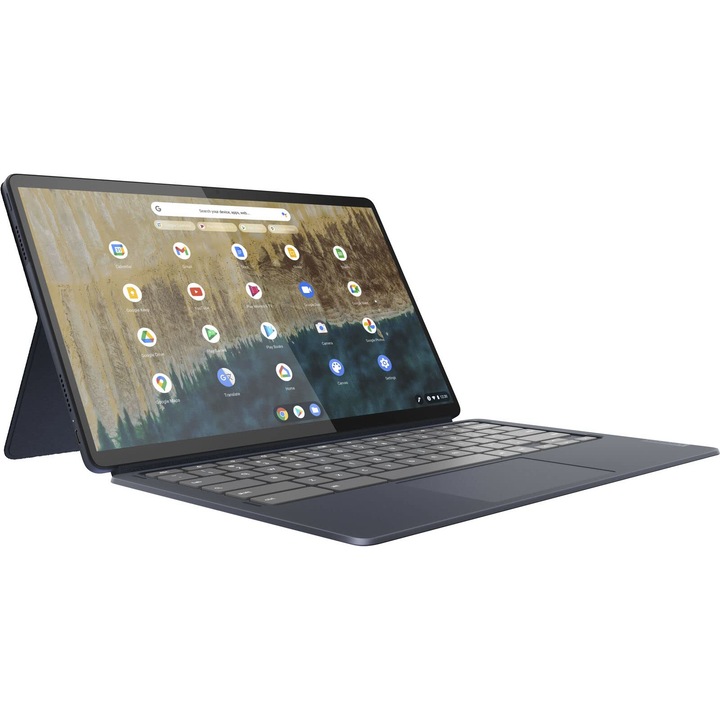 Laptop 2 in 1 IP Duet 5 Chromebook 13Q7C6,13.3" FHD OLED Touch Screen 400nits, Qualcomm® Snapdragon™ 7c Gen 2,8-core, 8GB DDR4,128 GB eMMC, Chrome OS, Aluminium Case 0.7 kg Storm Grey, Folio keyboard