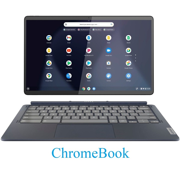 Лаптоп 2 in 1 IP Duet 5 Chromebook 13Q7C6,13.3" FHD OLED Touch Screen 400nits, Qualcomm® Snapdragon™ 7c Gen 2,8-core, 8GB DDR4,128 GB eMMC, Chrome OS, Aluminium Case 0.7 kg Storm Grey, Folio keyboard