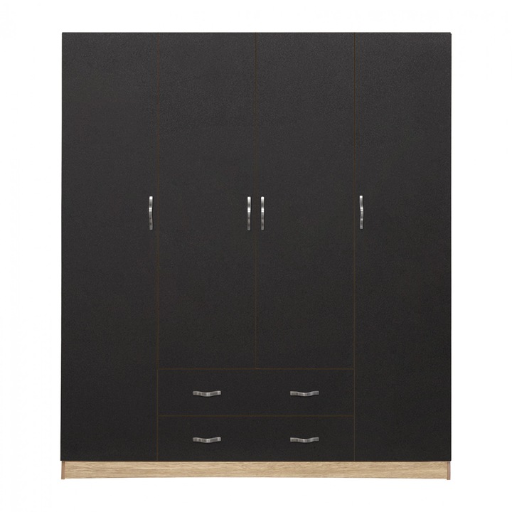 Гардероб Puzzle-home Madlen, Тъмносив, 200x180x55.5см