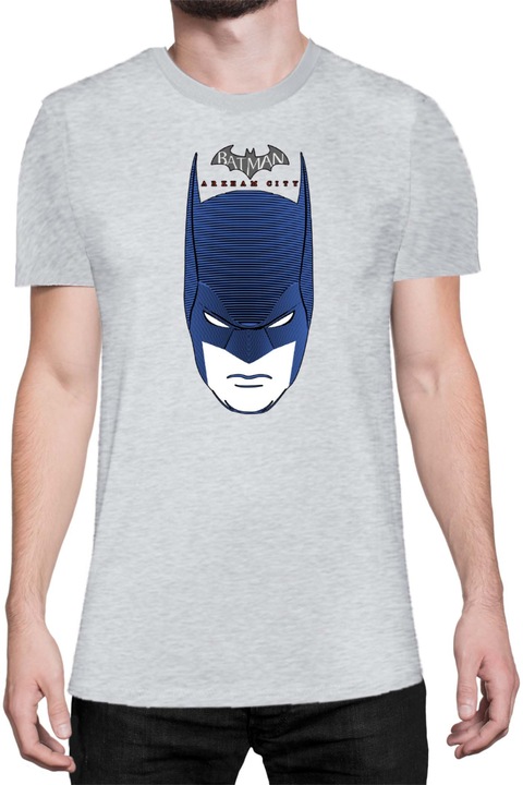 Férfi póló DC Comics Tralala Arkham City, Melange világosszürke