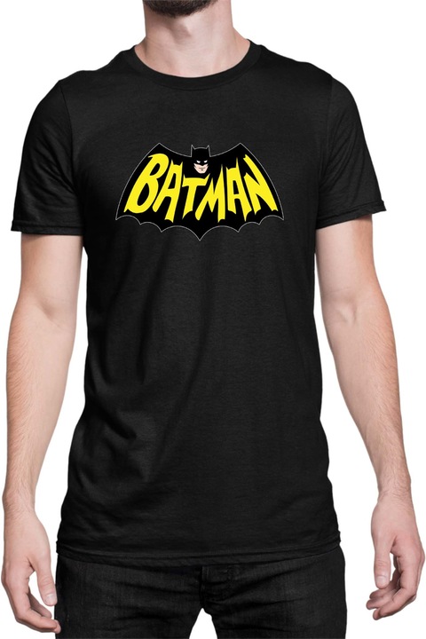 Férfi póló DC Comics Tralala Old School Batman Logo, Fekete