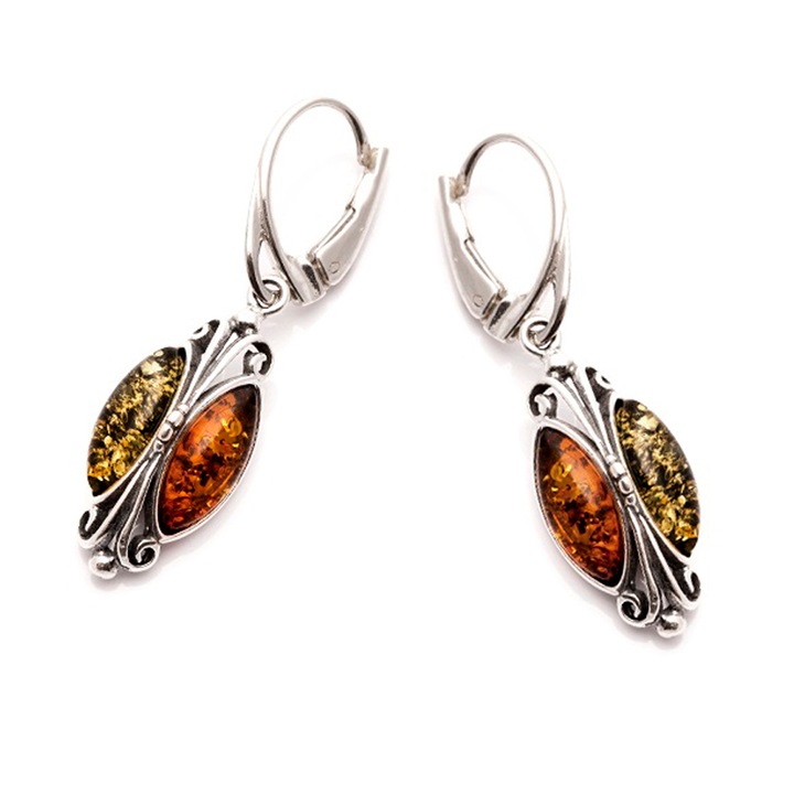 Обеци LTD Lily Les Trésors de Lily Inspiration R3828, Височина на мотив: 25 mm, ширина на мотив: 11 mm, Сребро, Кафяв