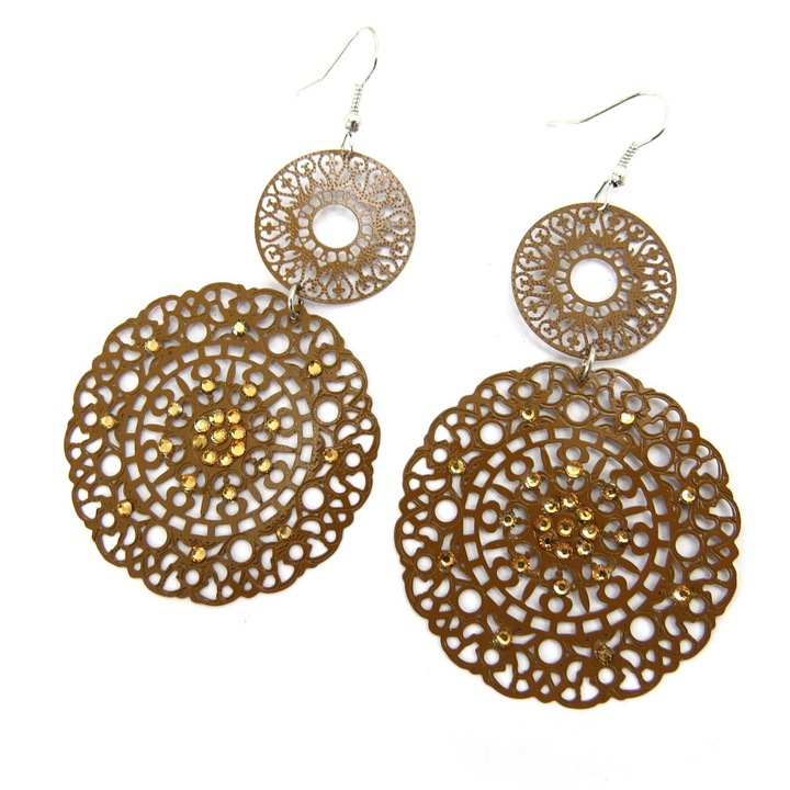 Обеци LTD Lily Les Trésors de Lily Carmen L6062,7x4.5 cm, Метал, Кафяв