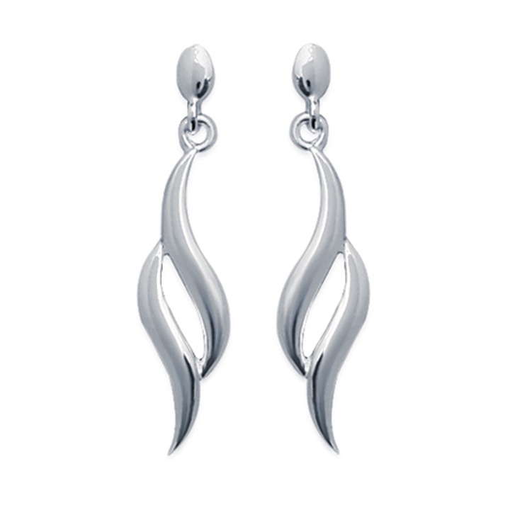 Обеци LTD Lily Les Trésors de Lily Chorégraphie K9318, Дължина 25x7 mm, Сребро, Сребрист