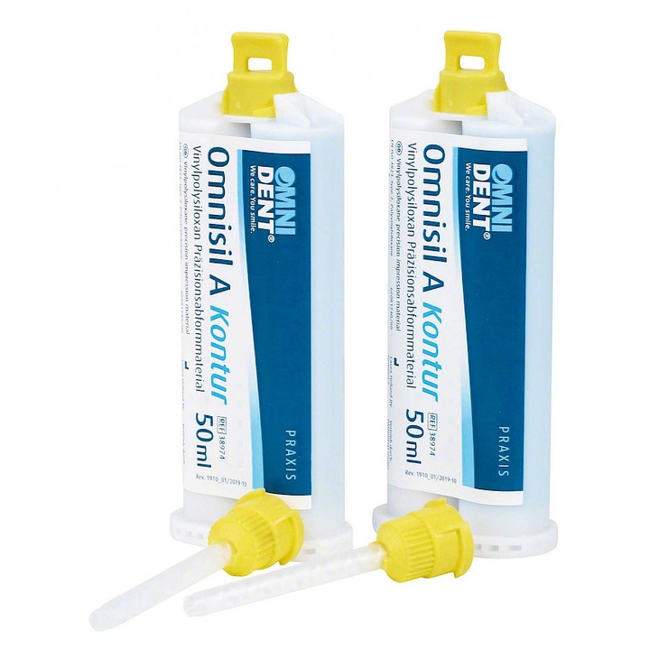 Silicon pentru amprenta dentara, Omnisil A Kontur, Omnident, 2 x 50 ml