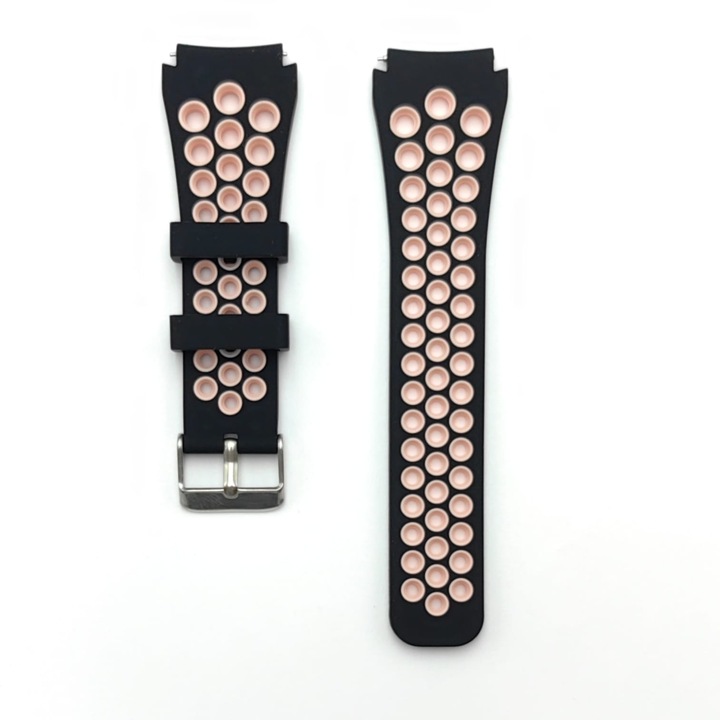 Curea silicon smooth, Quick Release S3 Nike, compatibila cu POLAR Grit X XPro Vantage M M2 V2 Shift, Samsung Galaxy Watch 46 mm, Gear S3 Classic, S3 Frontier, Galaxy Watch 3, Huawei Watch GT 2 GT 3 GT 4 PRO, Amazfit GTR 47 mm, latime 22 mm, Negru Roz