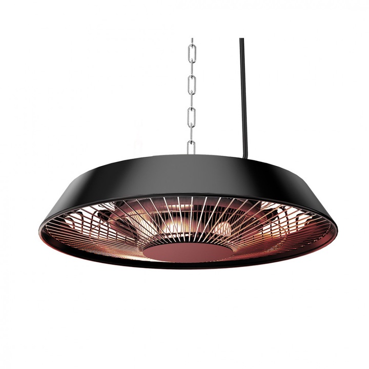 Таванен нагревател, алуминий, без дистанционно управление, превключвател, нагревателен елемент с халогенна лампа, IP44