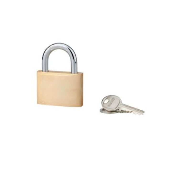 Lacat de santier, cu 2 chei, 60 mm, alama