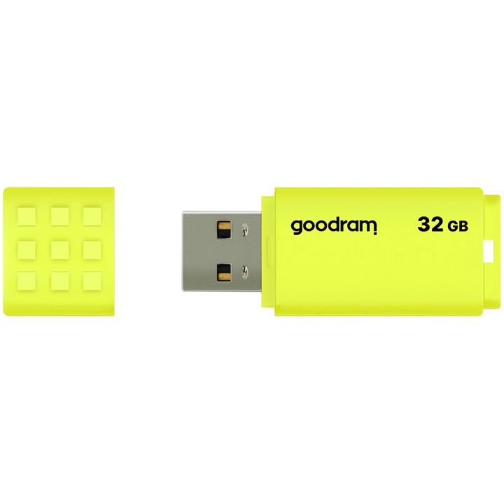 GoodRam UME2 USB memória, 32 GB, USB 2.0, UME2-0320Y0R11, sárga