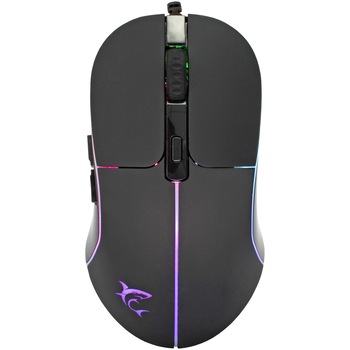 Mouse Gaming cu fir White Shark WARLOCK, 6.400 DPI, 125Hz, 32IPS, 12G, Chipset SUNPLUS 199, Switch-uri HUANO, Butoane Programabile, RGB LED, Cablu braided 1,8m, 125gr., Powder Coating, Negru