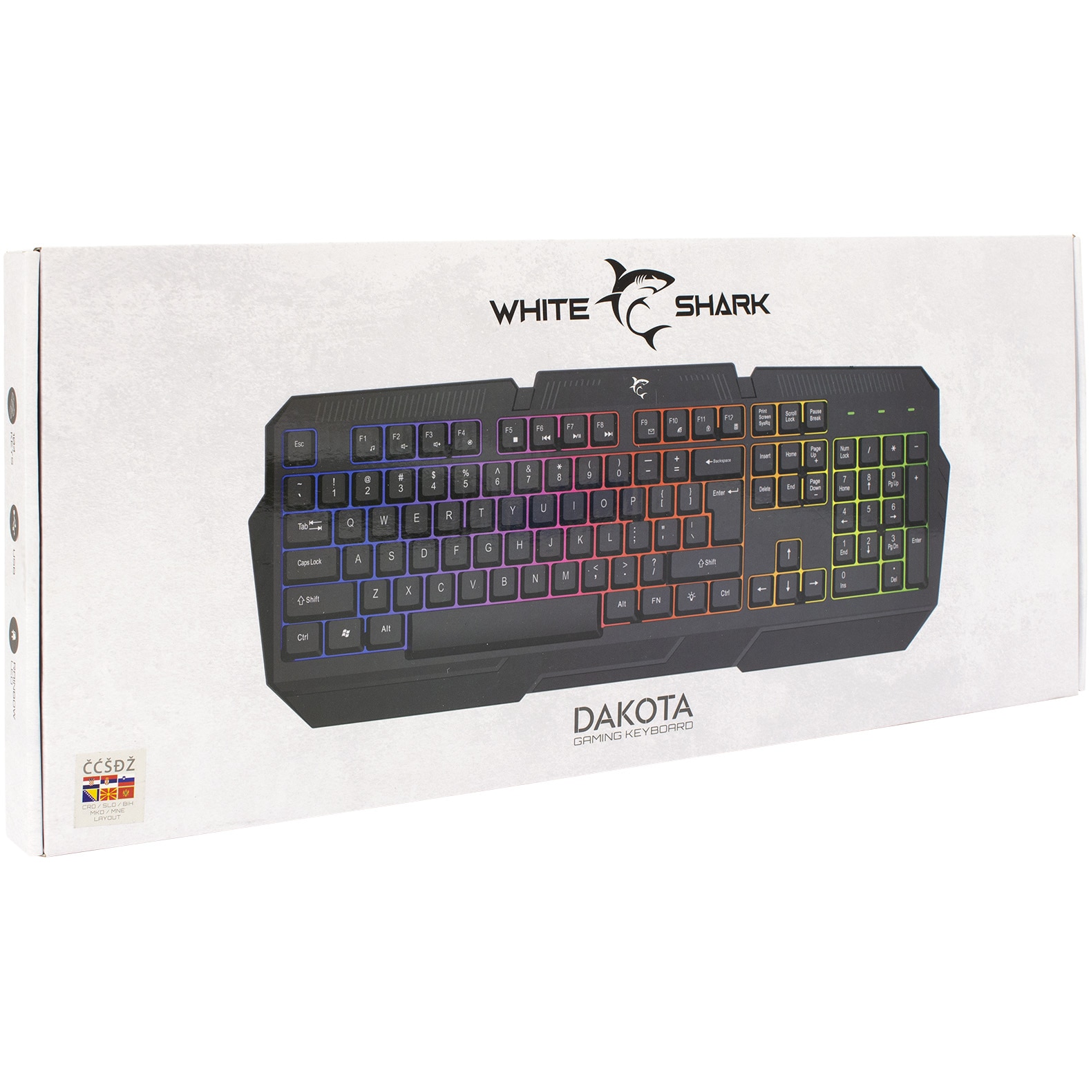 Tastatura Gaming cu fir White Shark DAKOTA, Full Layout US