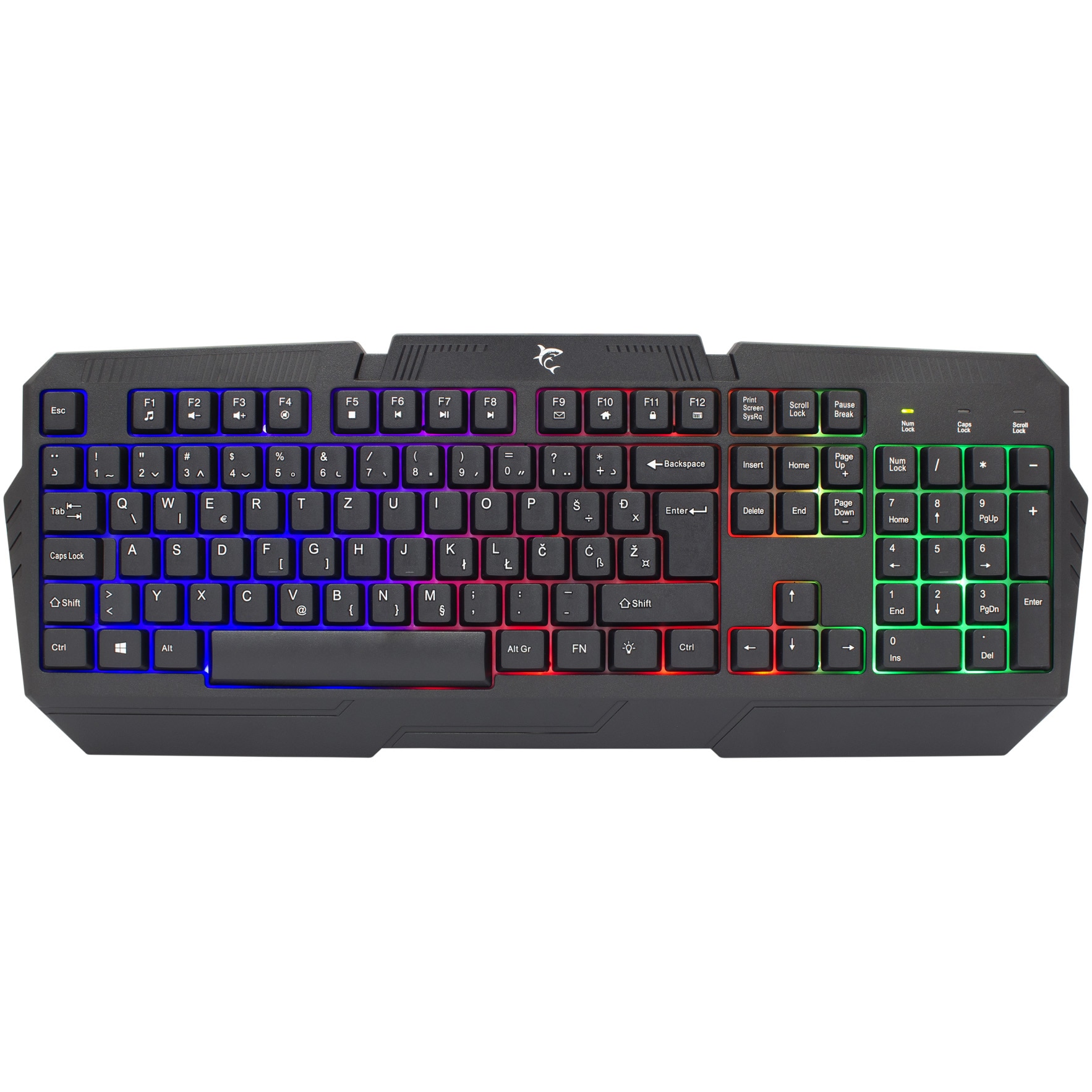 アサラト　Ghotama color model Tastatura Gaming cu fir White Shark DAKOTA, Full Layout US