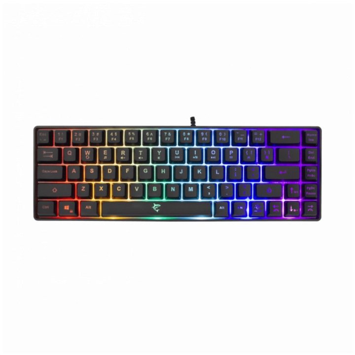 Tastatura Gaming cu fir White Shark RONIN, Tip Compact Carry-On, 19 taste Anti-Ghosting, Taste Iluminate Rainbow LED, Cablu 1.5m, Negru