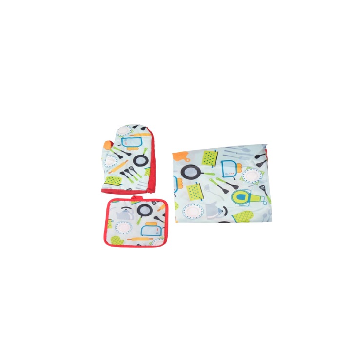 Set 3 piese, Manusa, Laveta si Sort pentru bucatarie