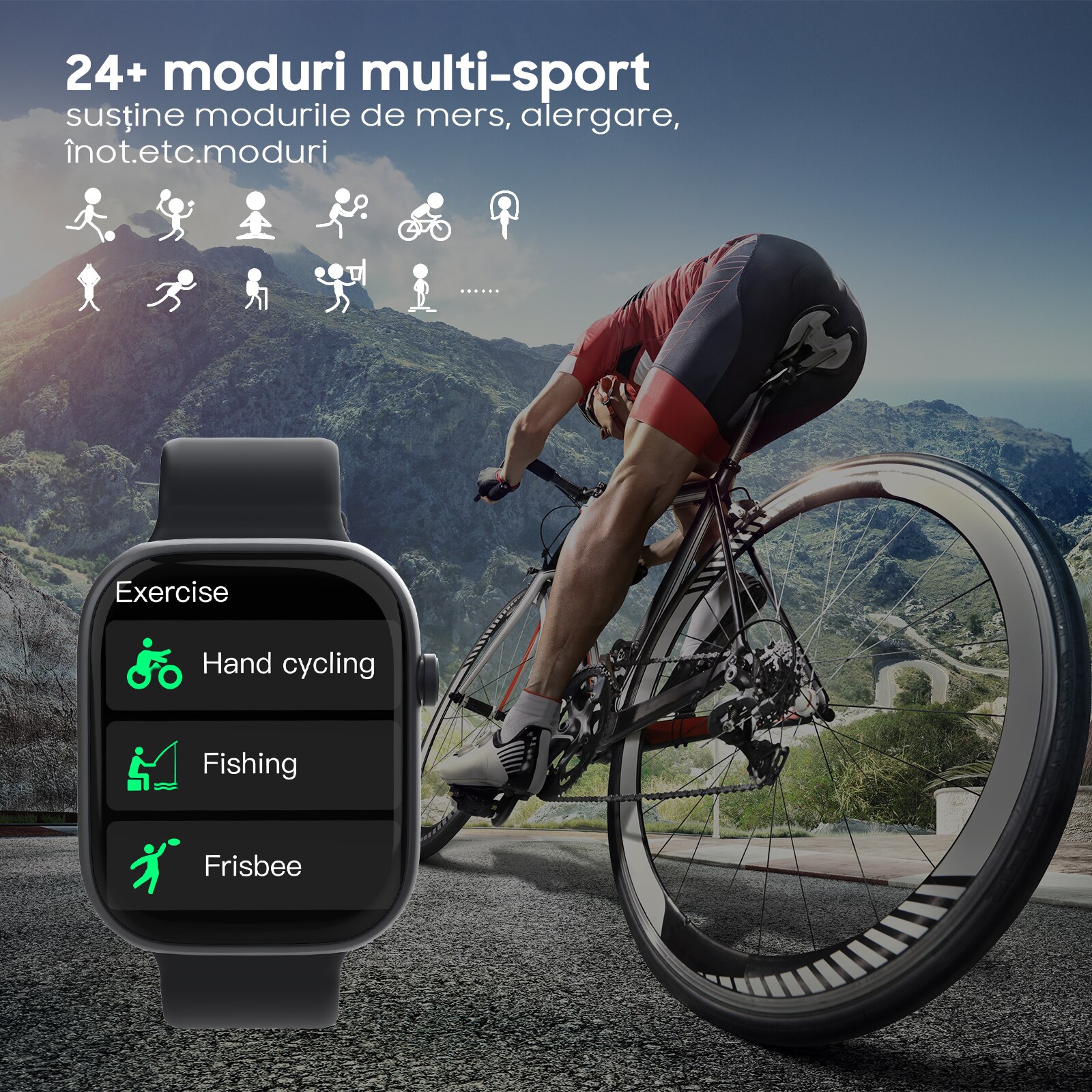 Ceas inteligent T32, functie de telefon (5,5 cm/1,96 inchi, iOS 8.0 ...