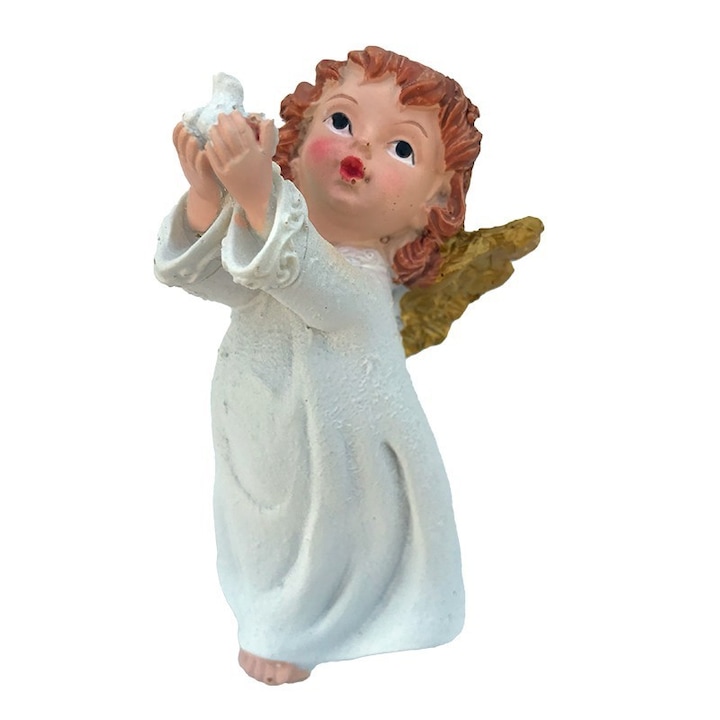 Gyanta díszítés, Angyal hangszerekkel, 6x11cm, Többszínű, M2