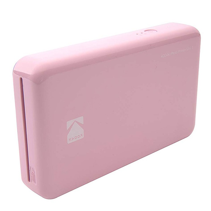 Hordozható fotónyomtató Kodak Mini 2 -PM220, Bluetooth, 8 lapot tartalmaz, rózsaszín