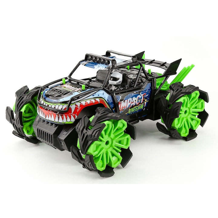 Кола с дистанционно управление Mappy Explosive Wheel Buggy, Зелен/Черен