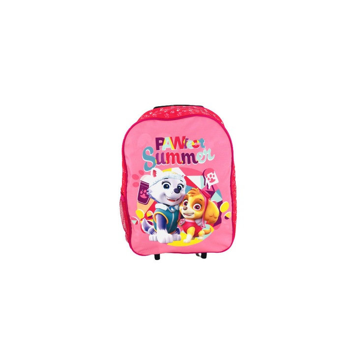 Troler poliester, Pawfect summer, roz, 39 x 12 x 29 cm