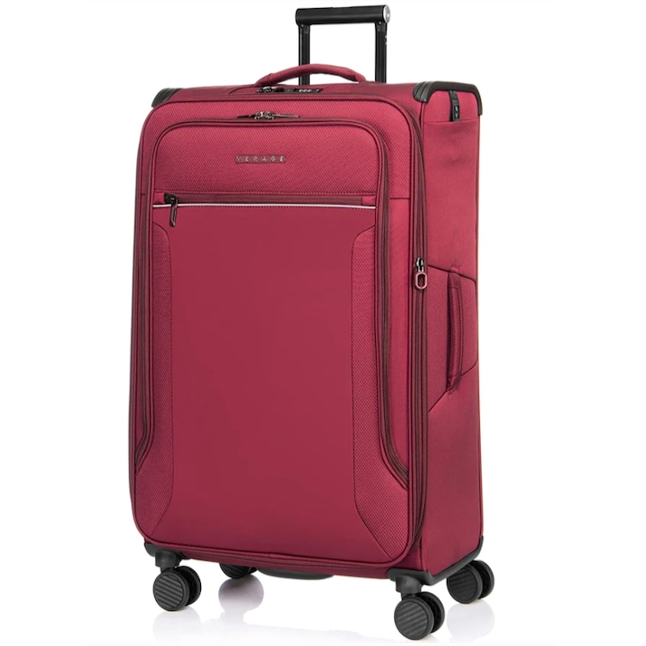 Troler Mare Poliester Impermeabil Verage Toledo, Lanterna, Cifru TSA, 83 cm, Grena