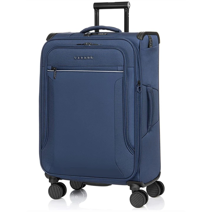 Troler Cabina Poliester Impermeabil Verage Toledo, Lanterna, Cifru TSA, 56 cm, Bleumarin