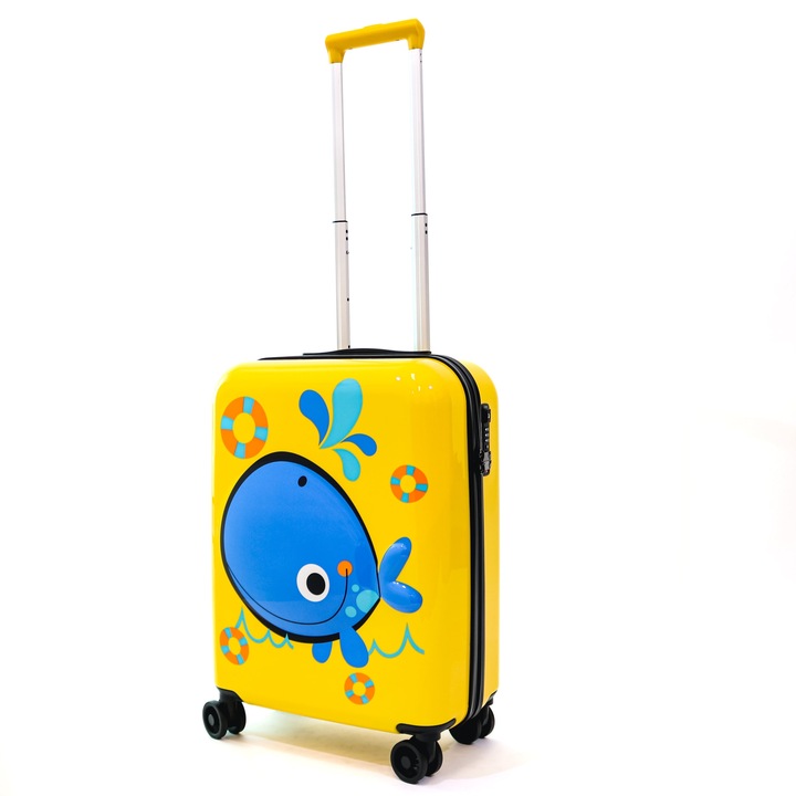 Куфар BLUE WHALE, жълт, 55X24X40 cm