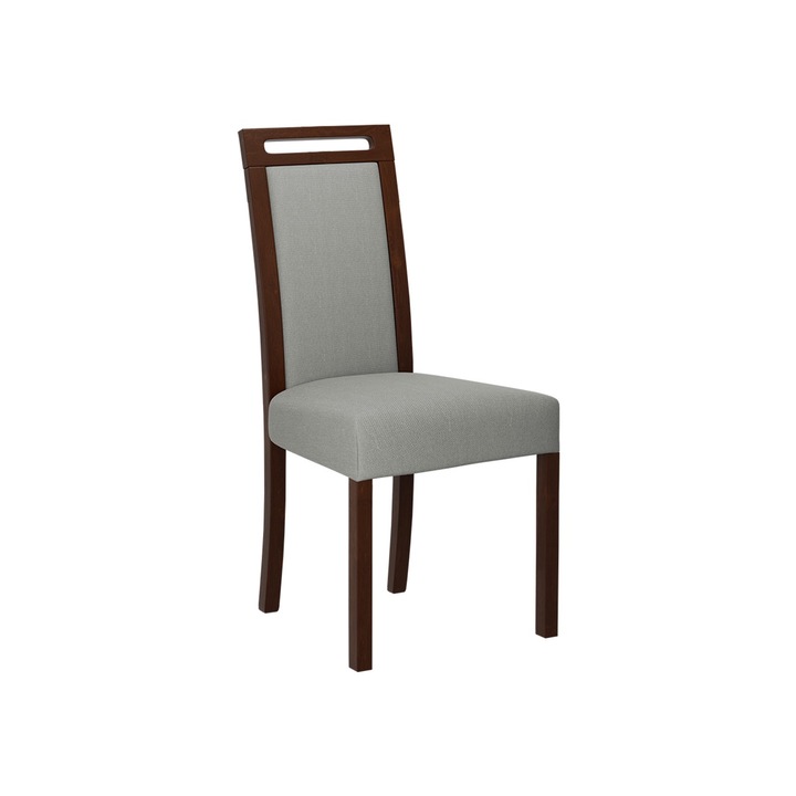 Scaun tapitat Heven V, MIRJAN24, nuc / gri, 45x52x96 cm