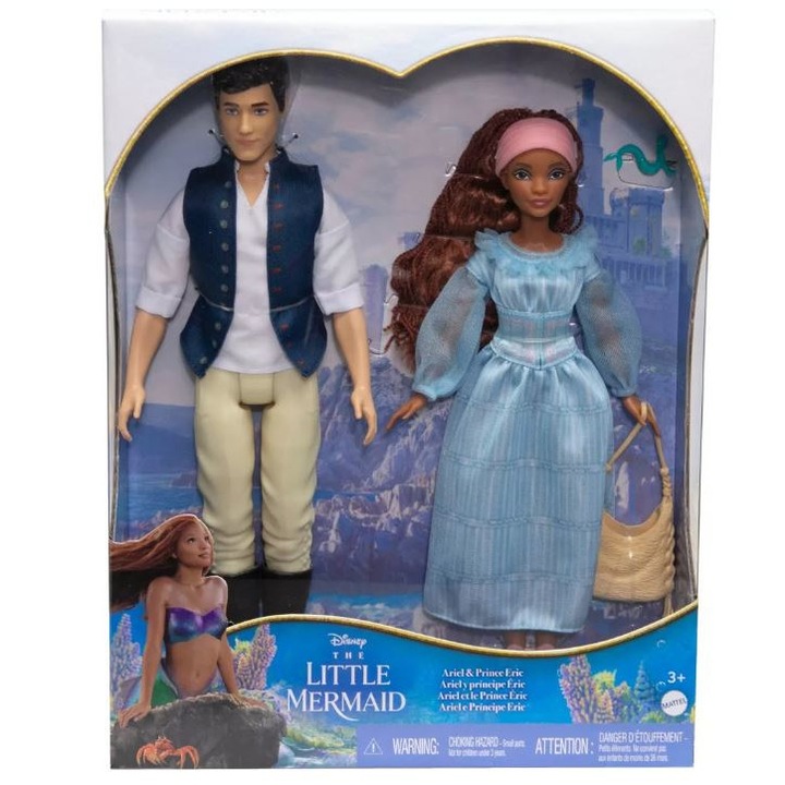 Кукла Mattel, Малката русалка, The Little Mermaid, Ариел и принц Ерик, 30 см
