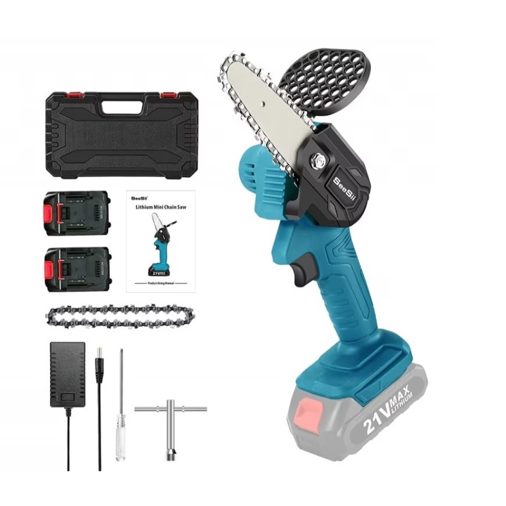 Mustang mini fűrész, 2 elem, 21V, 1,5 Ah, penge 18,5 cm