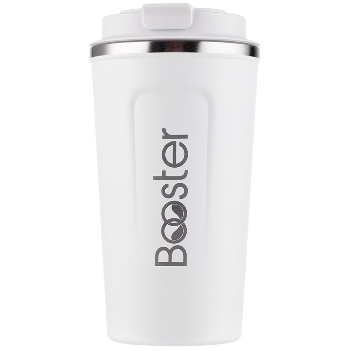 Термо чаша за кафе, LED дисплей за температурата, Неръждаема стомана, Антикорозионни материали, 510 ml, Бял