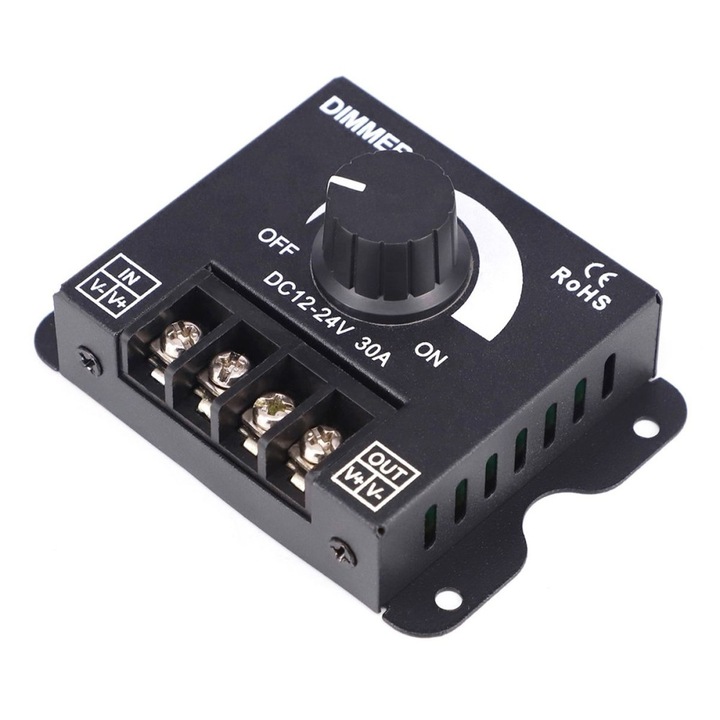LED димер с ръчна настройка, 12v - 24v, 360w - 720w, 30a