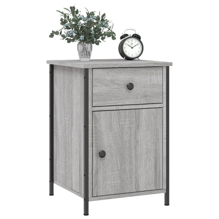 VidaXL 2 db szürke sonoma színű szerelt fa éjjeliszekrény 40x42x60 cm 825910
