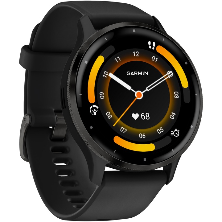 Smartwatch Garmin Venu 3, GPS, Wi-Fi, curea silicon, 45mm, Black/Slate
