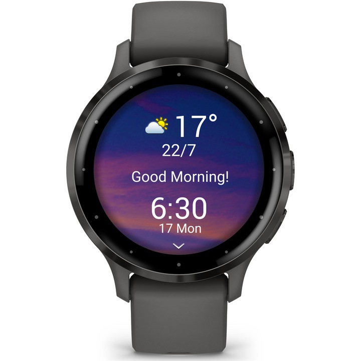 Smartwatch Garmin Venu 3S, GPS, Wi-Fi, curea silicon, Black Sesame/Slate