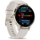 Smartwatch Garmin Venu 3S, GPS, Wi-Fi, curea silicon, Ivory/Soft Gold