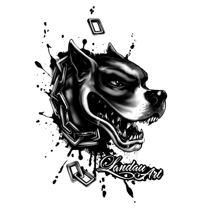 Tatuaj temporar, Flash Tattoos Romania, Let The Dog Out, rezistent la apa, aplicare rapida, 15x21 cm