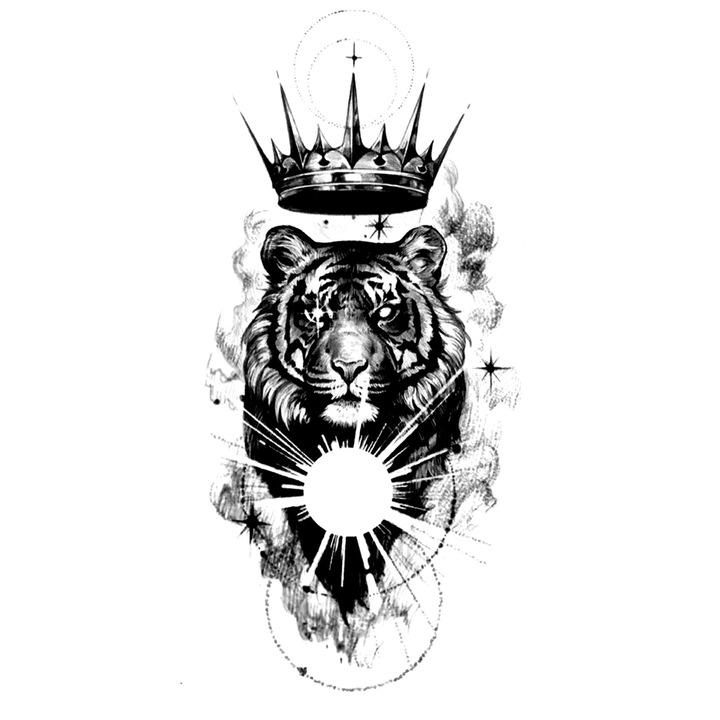 Tatuaj temporar, Flash Tattoos Romania, Protect Your Crown, rezistent la apa, aplicare rapida, 11x21 cm