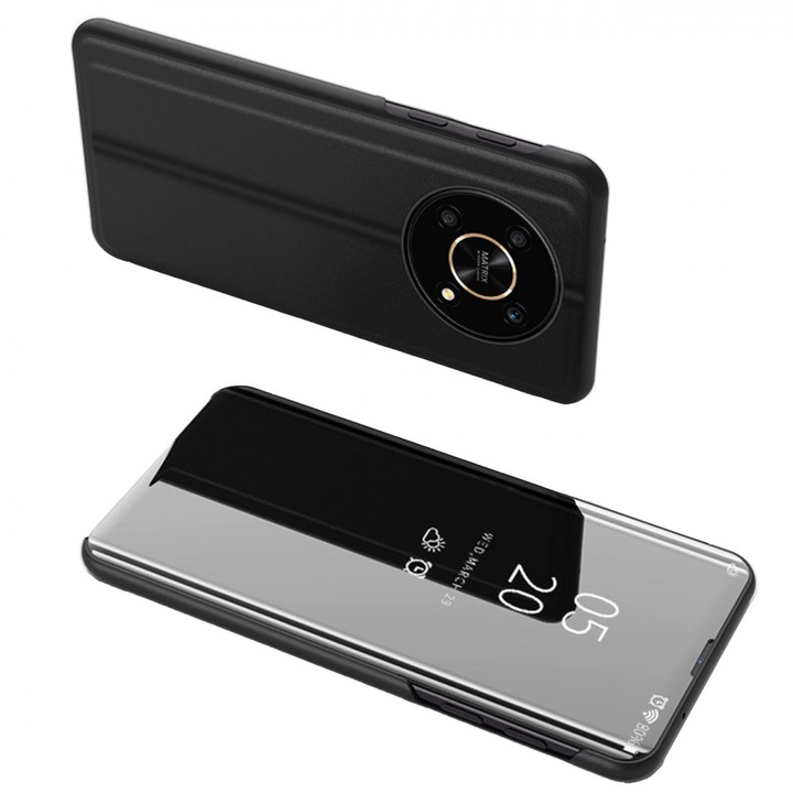 Clear View Honor X9 / X9 5G / X30 / Magic4 Lite flip cover fekete