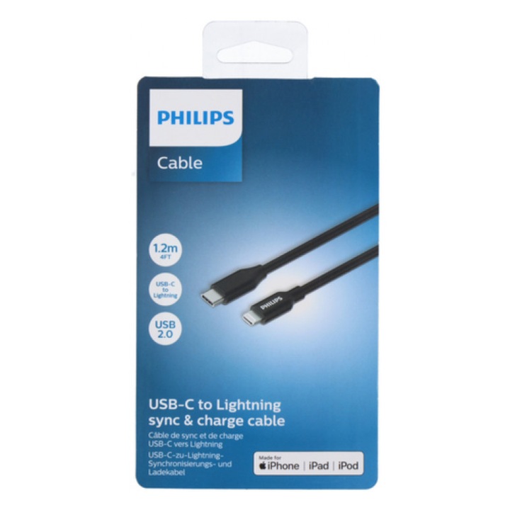 Cablu incarcare Usb-C la Lightning Philips