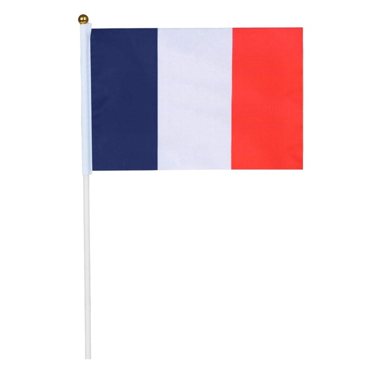 Set 100 steaguri Franta, Sunmostar, Poliester, 30 cm, Multicolor
