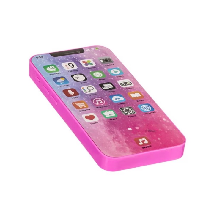 Telefon mobil pentru copii, interactiv cu diferite sunete si lumini, baterii 3x AG3 incluse, culoare roz