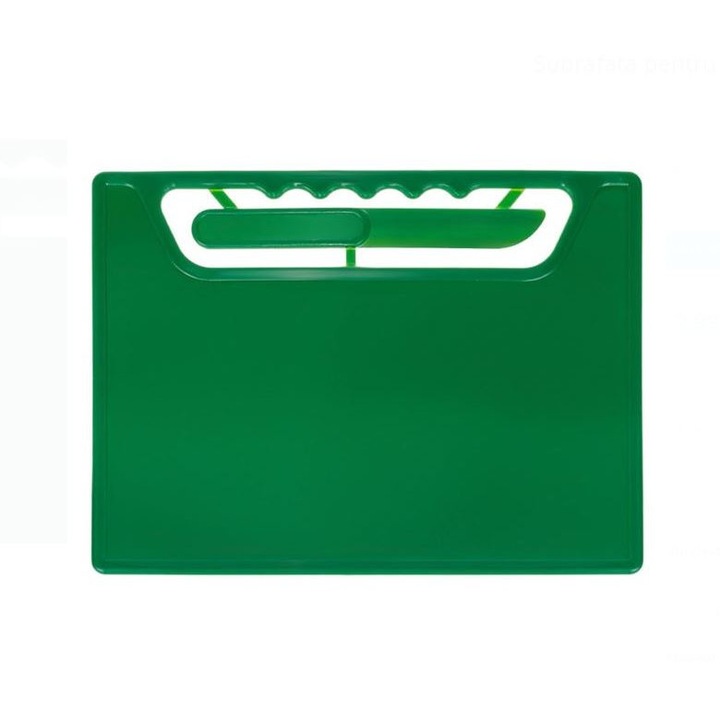 Дъска за моделиране от пластелин, пластмасов нож в комплекта, размери 20 х 15 см, зелен