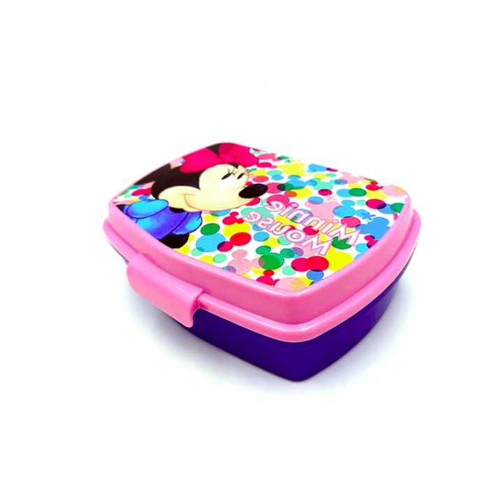 Cutie sandwich pentru copii, model Minnie Mouse, capacitate 500ml, din plastic