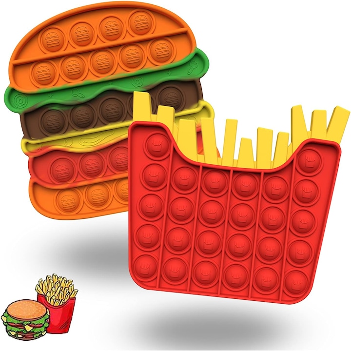 Pop Fidget Játékok 2 db-os, Push Bubble Fidget Érzékszervi Játékok Fidget Pack Stresszoldó gyermekeknek/felnőtteknek, Fidget Játékcsoport szorongásoldó gyermekeknek