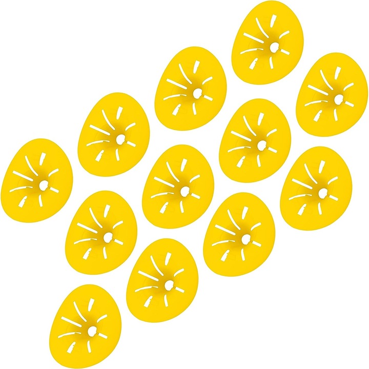 Set 12 capcane pentru viespi, Sunmostar, Plastic, 7x6.5 cm, Galben