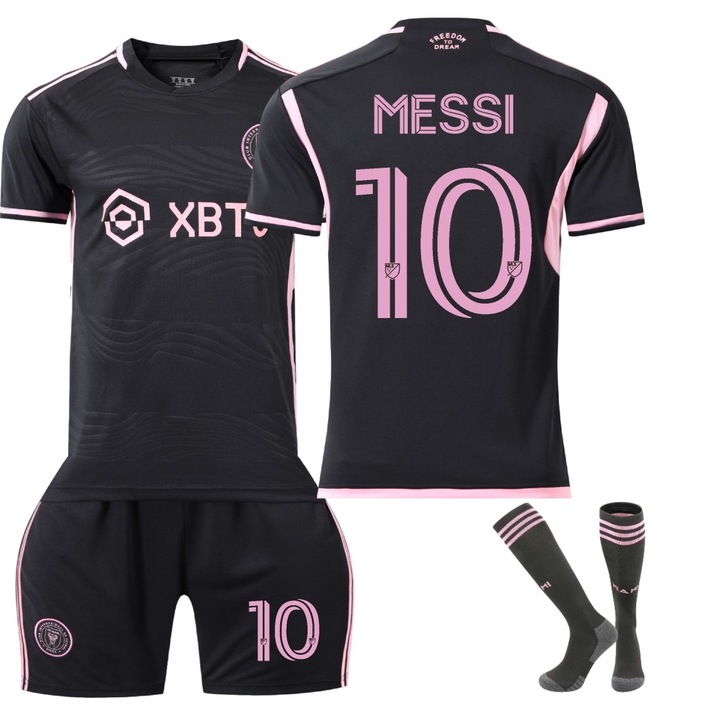 Спортна екипировка за деца Miami Messi, Полиестер, Черен