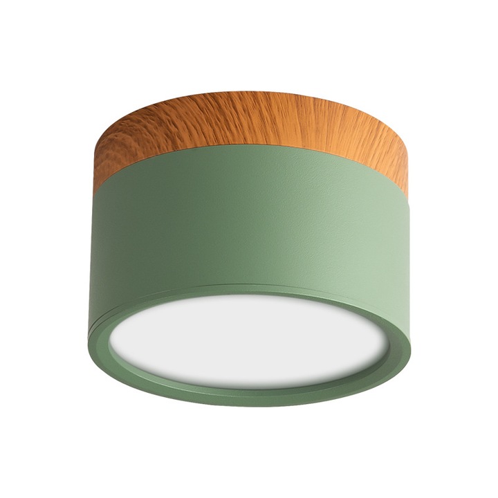 Spot interior minimalist, Sunmostar, Metal, 7W, 3000k, 8x10 cm, Verde