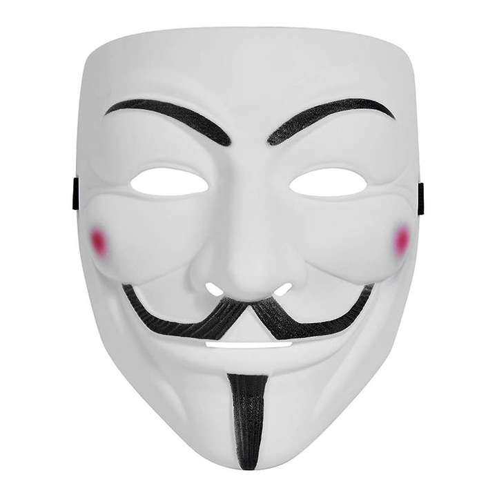 Masca de Halloween, Rasina/PP, 21x17cm, Alb/Negru